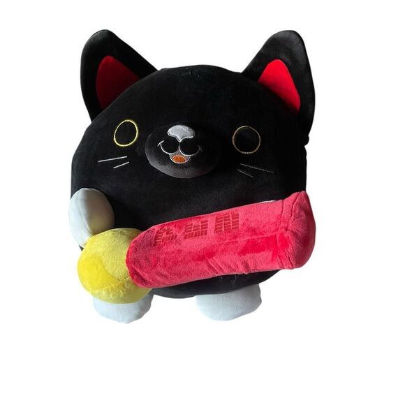 Snackles By Zuru LUNA The Black Cat Holding Pez Dispenser Plush Stuffed Animal - Picture 1 of 7